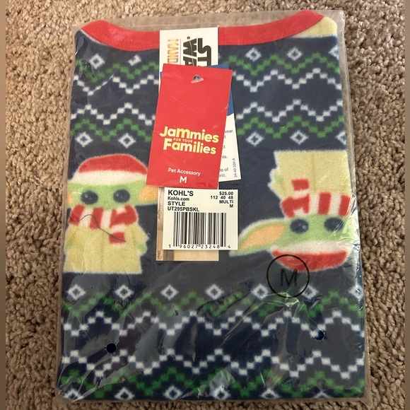 BNIP Kohl’s Baby Yoda Grogu The Child Size M Pet Pajamas Jammies Families - Picture 2 of 5